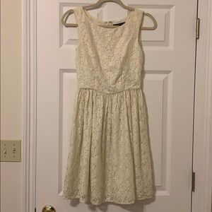 French Connection cream lace fit and flare dress
